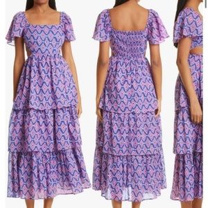 Tuckernuck BANJANAN Bonnie Abstract Print Cutout Organic Cotton Dress - size M